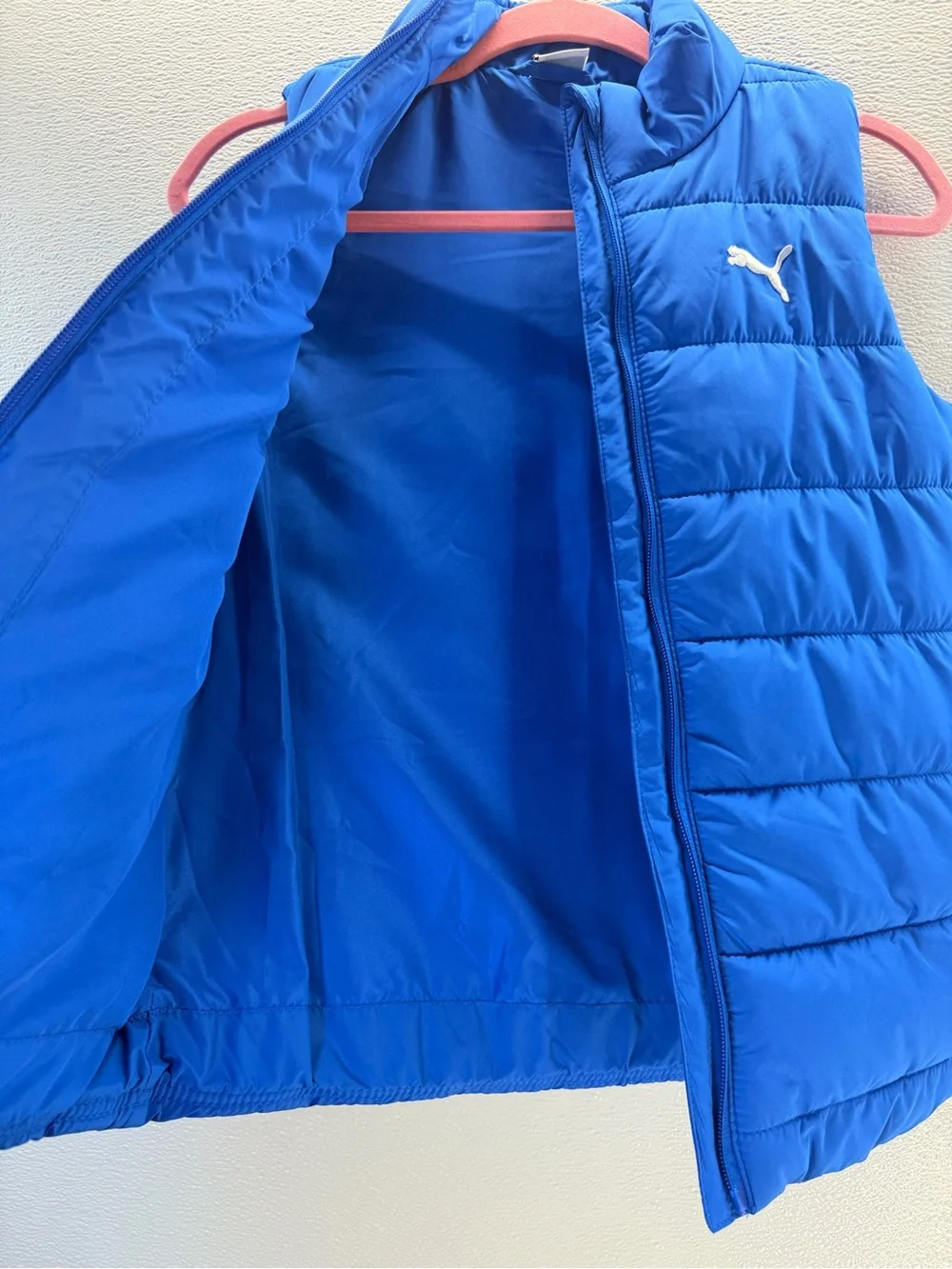 Puma Kids Puffer Vest Quilted Full Zip Blue Size M 10/12